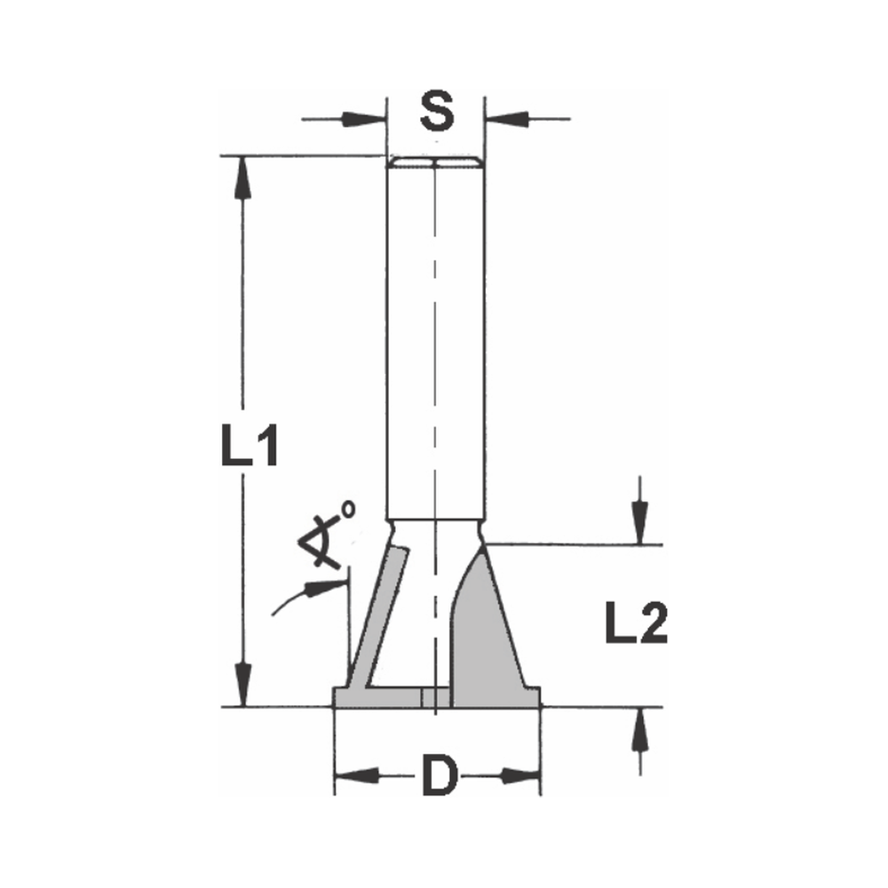 ZWALUWSTAARTFREES 15° MET VOORRITSER, D=14,3 MM, S=8 MM, HW