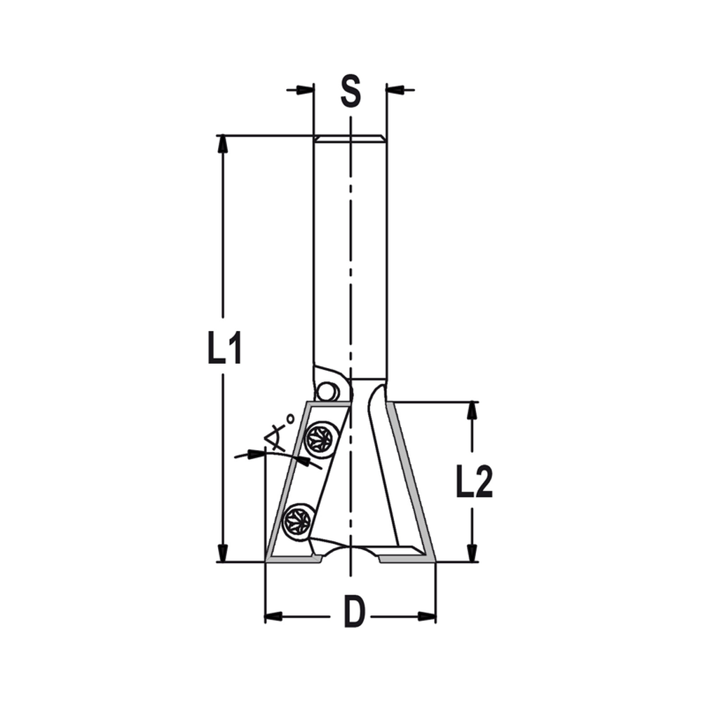 KEERMES ZWALUWSTAARTFREES 15°, D=28 MM, S=12 MM, HW