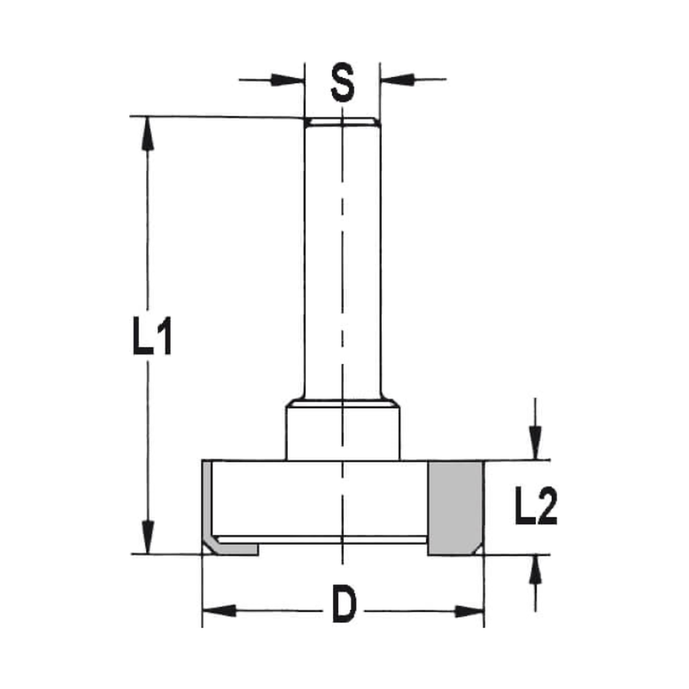 VLAKFREES Ø 30 X 10 MM, TL=50 MM, S=10 MM, HW