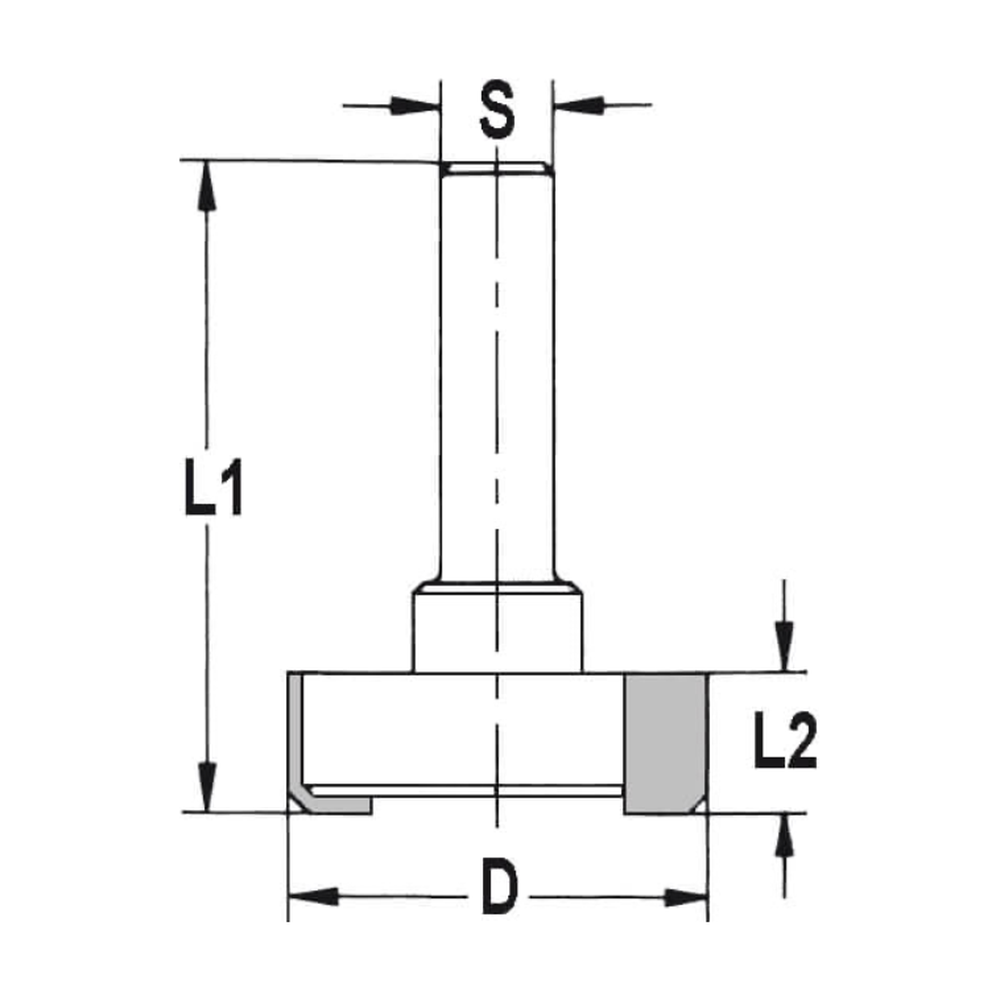 VLAKFREES Ø 30 X 10 MM, TL=50 MM, S=12 MM, HW