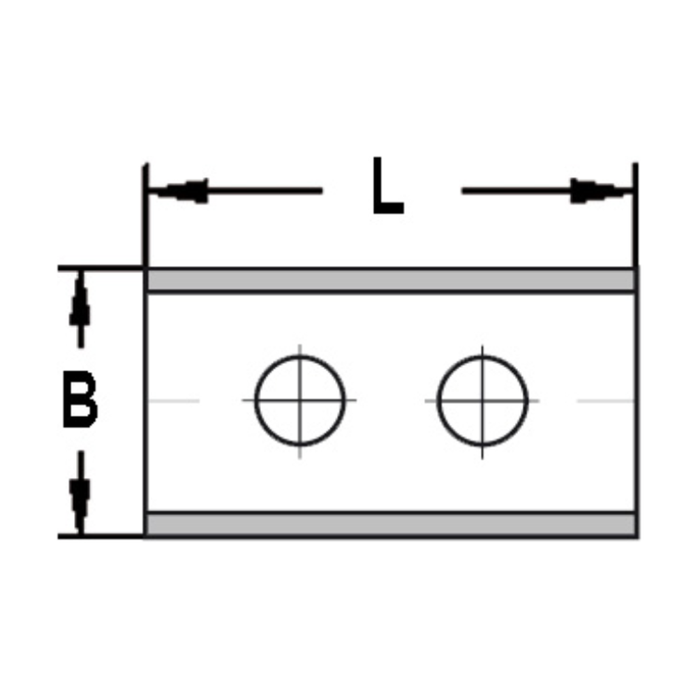 KEERMES 25,0 X 12,0 X 1,5 MM (2-GATS), TWEEZIJDIG GESLEPEN, HW
