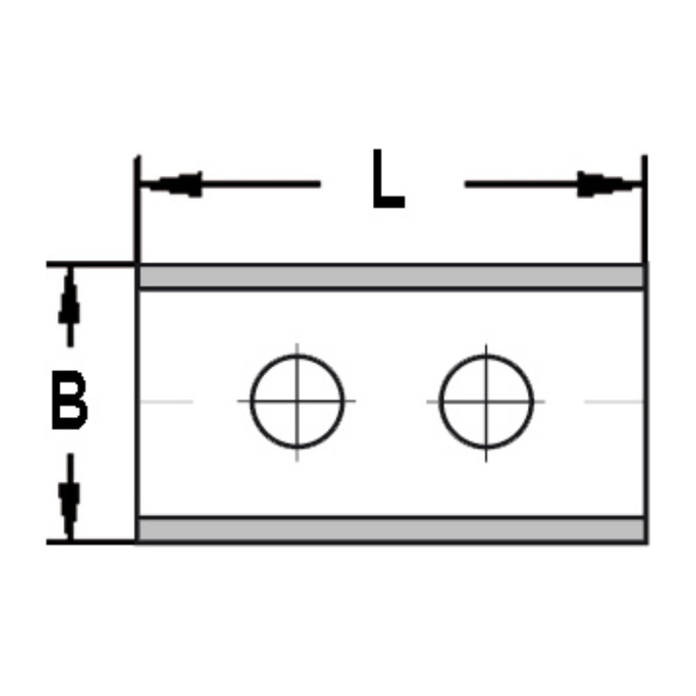 KEERMES 60,0 X 12,0 X 1,5 MM (2-GATS), TWEEZIJDIG GESLEPEN, HW