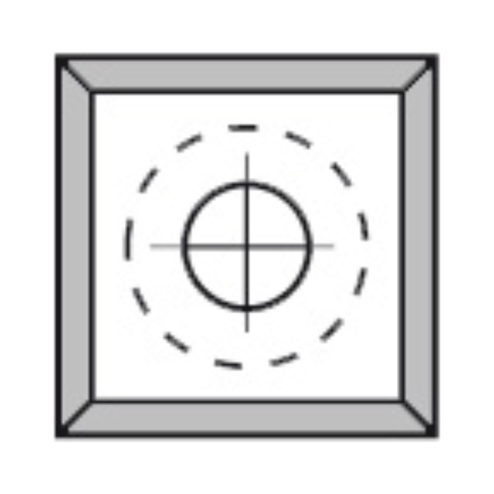 VOORSNIJDER 14,0 X 14,0 X 2,0 MM (1-GATS VERZONKEN), VIERZIJDIG GESLEPEN, HW