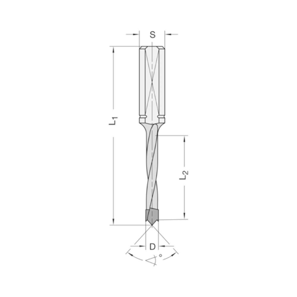 ISODUR DREVELBOOR 8 X 27 MM LINKS Schacht 10 mm SV