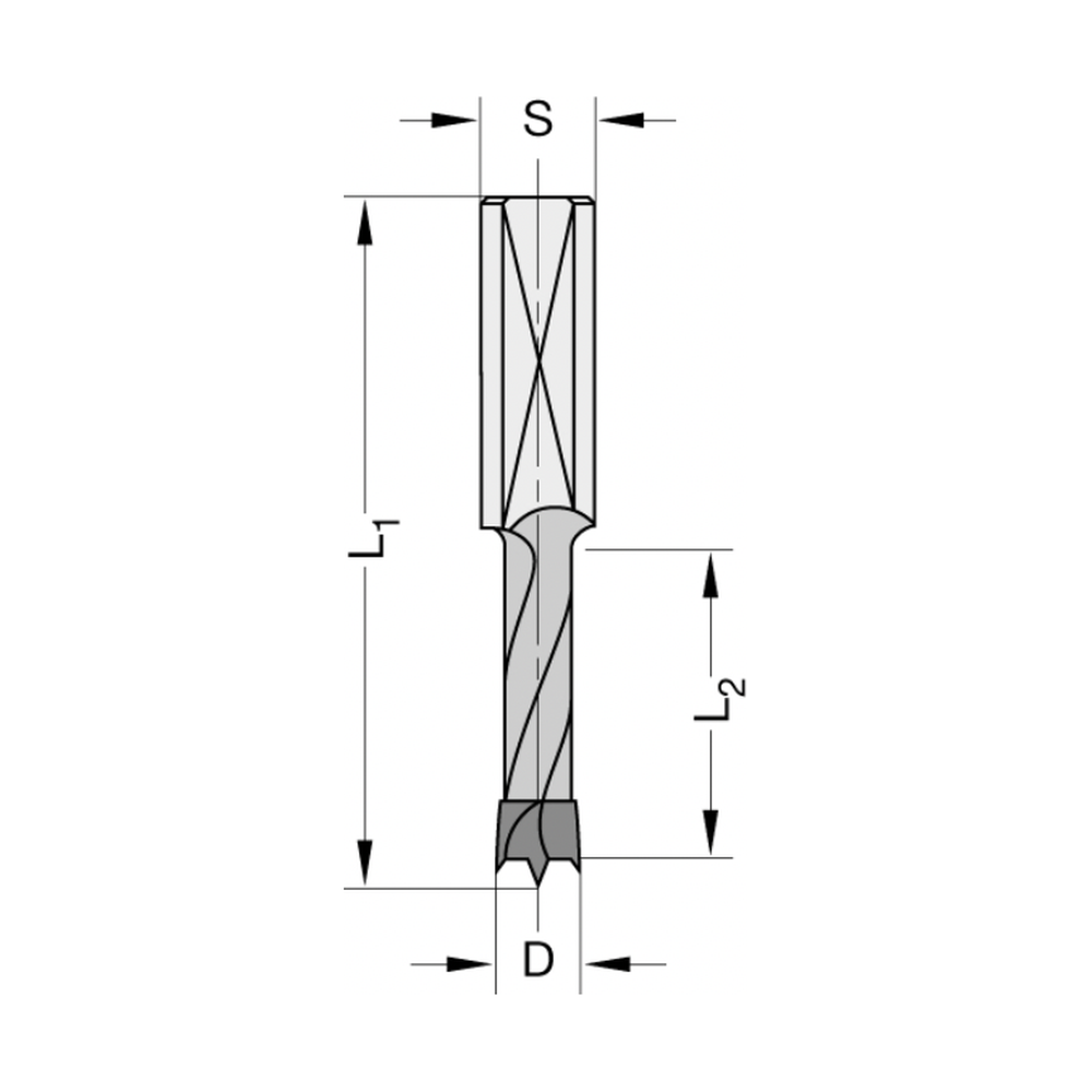 DREVELBOOR 5 MM SL=27 TL=57,5 Schacht 10 mm SV