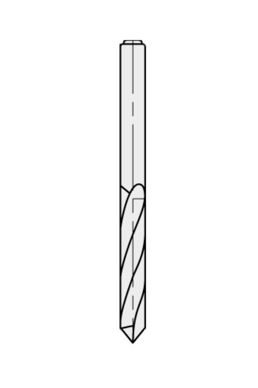 Spiraalboor Ø 2,0 x 12 mm Totale lengte (L1) = 38 mm