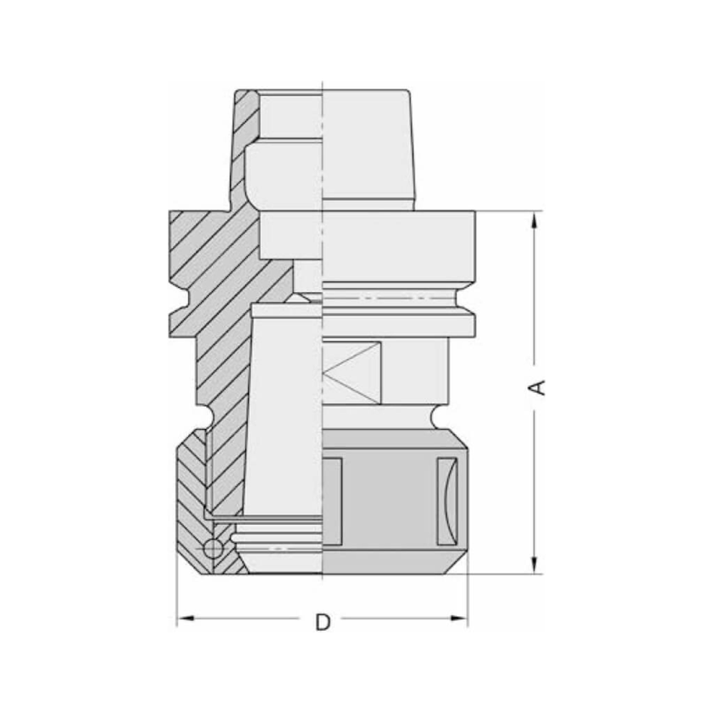 SPANTANGOPNAMEN HSK VOOR 462E (OZ25) SPANTANGEN HSK 63-F opname Lengte (A) = 78 mm