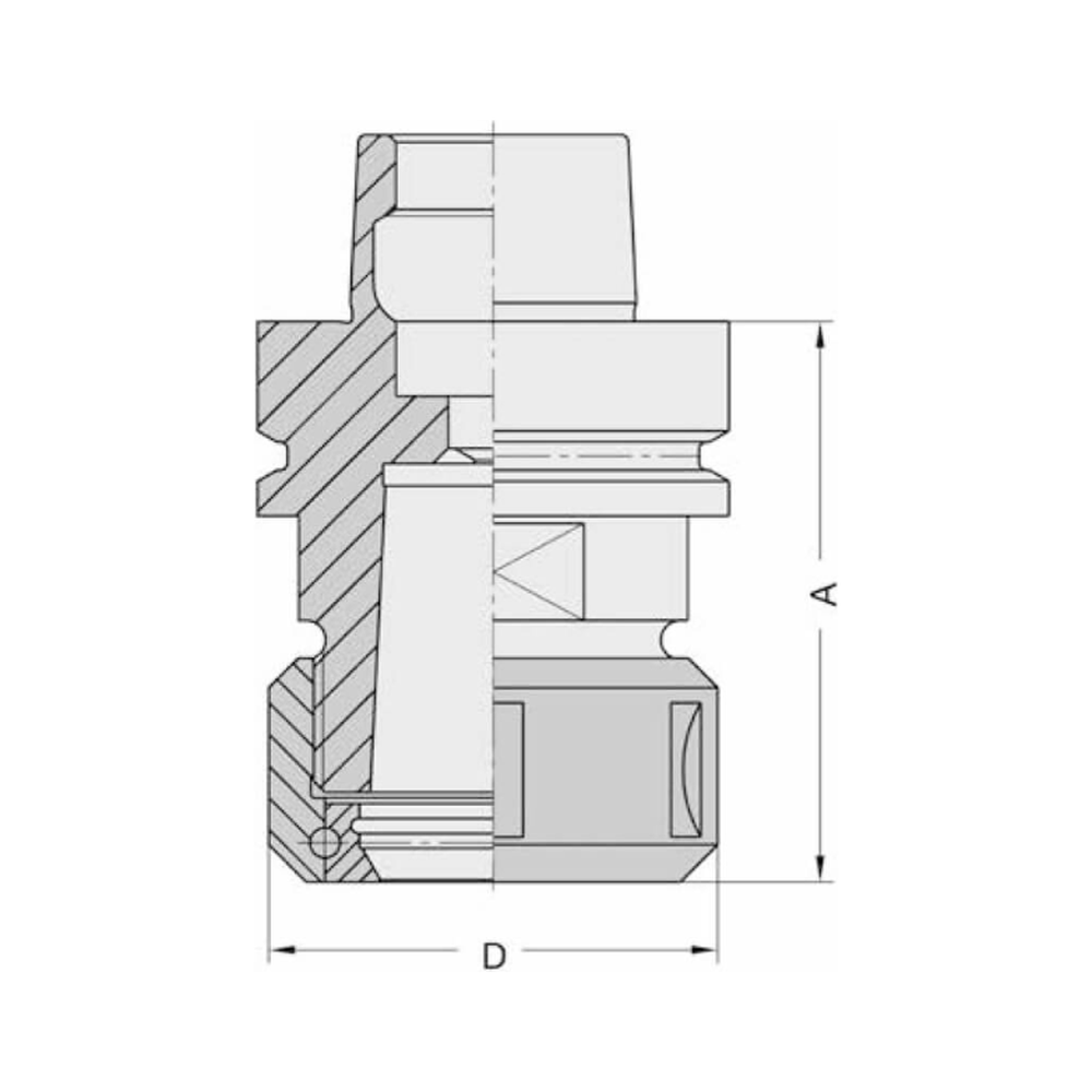 SPANTANGOPNAMEN HSK VOOR 462E (OZ25) SPANTANGEN HSK 63-F opname Lengte (A) = 118 mm
