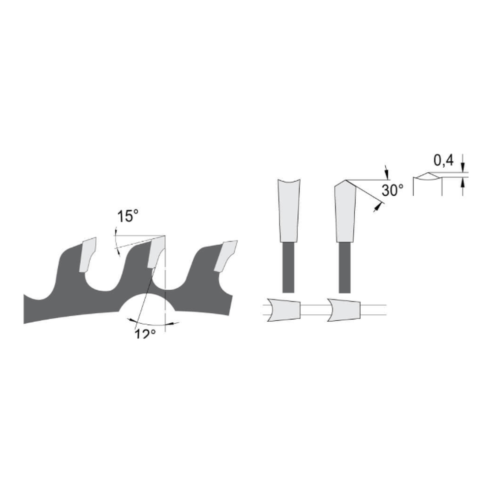 ZAAGBLAD Ø 350 MM, ASGAT 30 MM, B=3,20 MM, Z=72 HDF NEG., HW Schulpen en afkorten