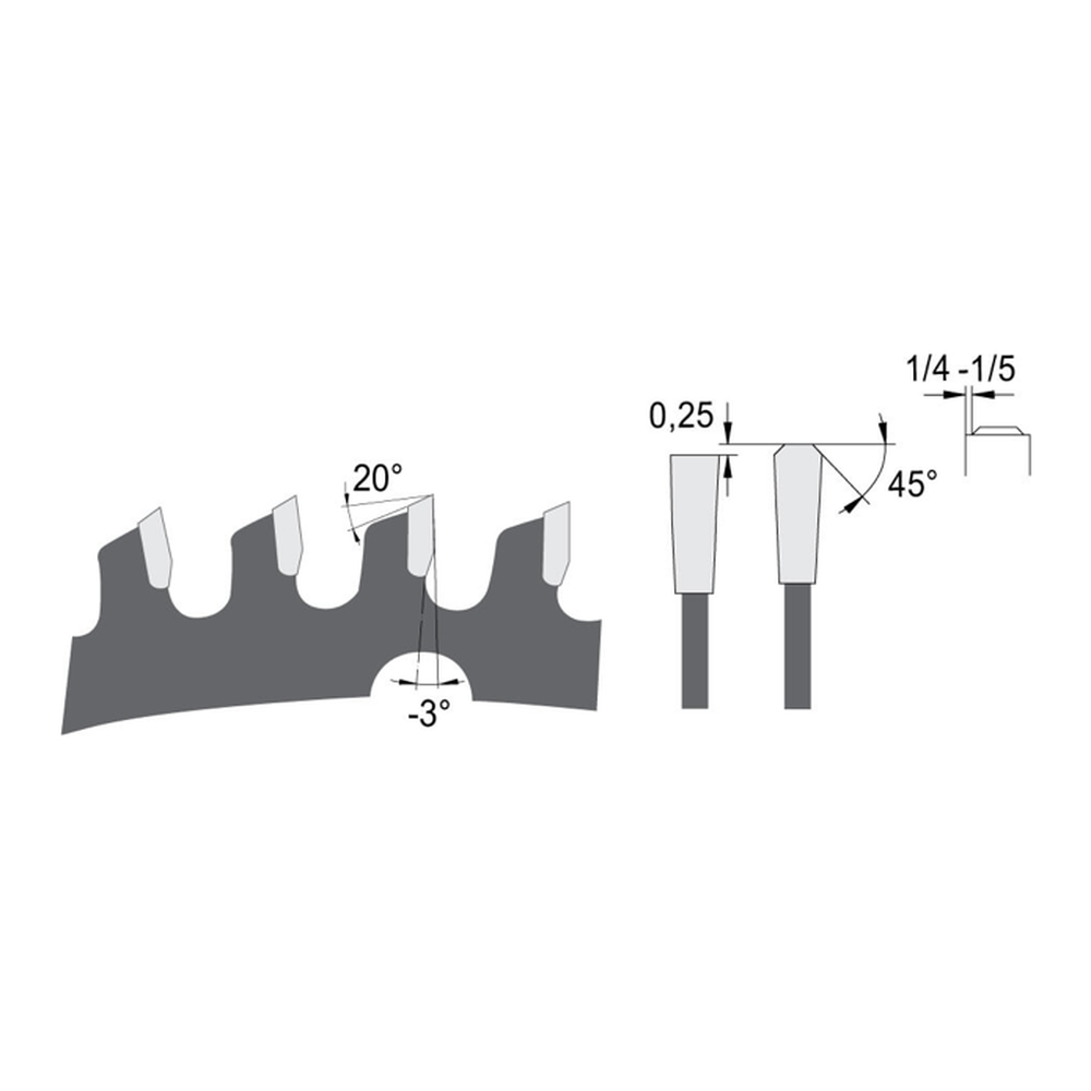 ZAAGBLAD Ø 300 MM, ASGAT 30 MM, B=2,20 MM, Z=96 TF NEG., HW Met speciaal hardmetaal