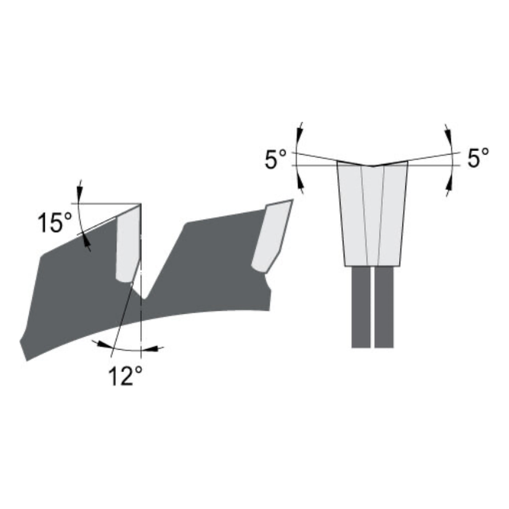 VOORRITSZAAGBLAD Ø 120 MM, ASGAT 22 MM, B=2,8-3,8 MM, Z=2×12 WISSELTAND, HW Af te stemmen op de snijbreedte van de hoofdzaag