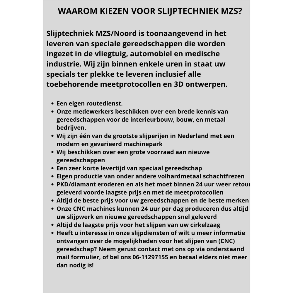 GROEFFREES Ø 10 X 23 MM, TL=55 MM, BINNENDRAAD M10, HW Zij- en onderkant snijdend, onderkant ingelegd HW
