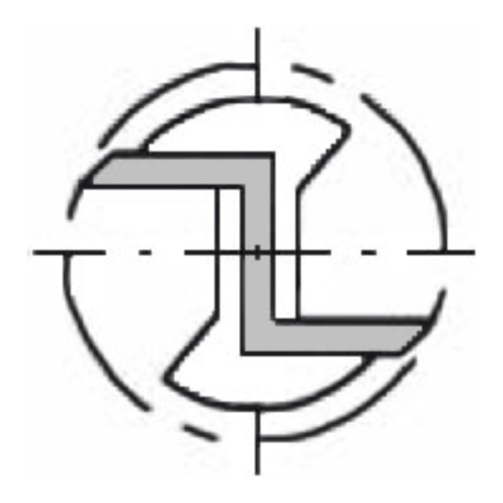 GROEFFREES Ø 10 X 23 MM, TL=55 MM, BINNENDRAAD M10, HW Zij- en onderkant snijdend, onderkant ingelegd HW