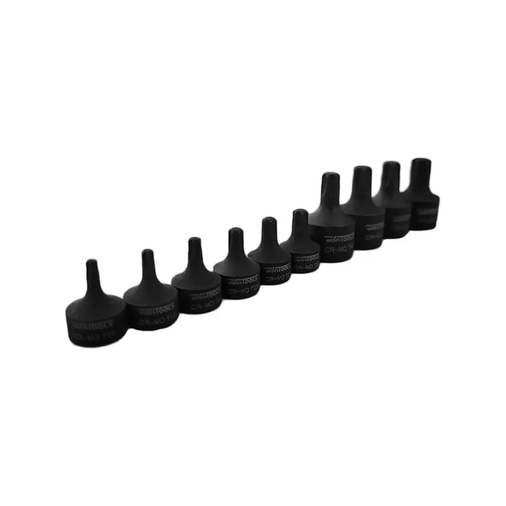 9-delige Stubby Impact Torx Bit-doppenset T10 tot T50 laag profiel