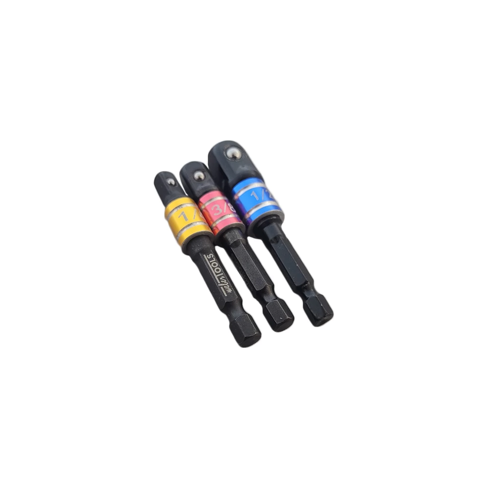3PC Impact Driver Colour Coded Socket Adaptors
