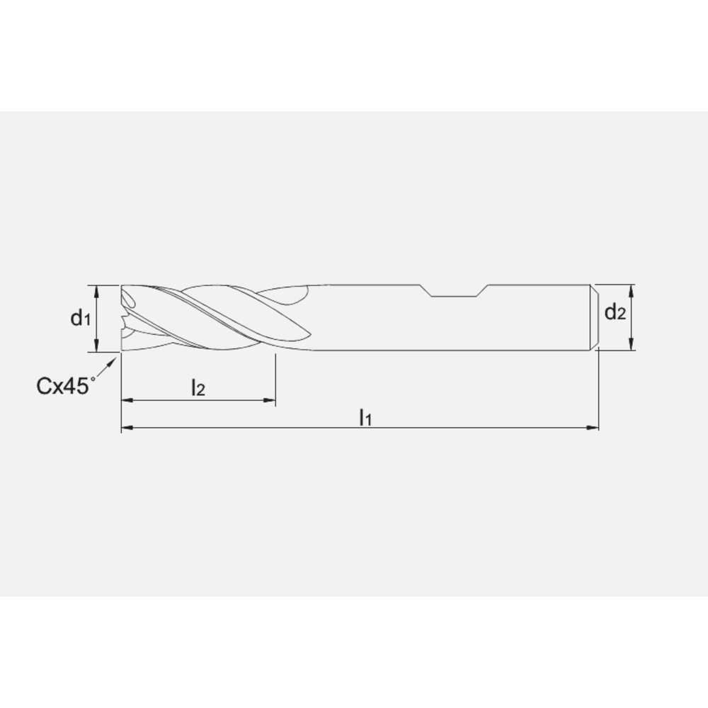 Phantom UNI volhardmetaal Vari-frees, 4-snijder DIN 6527-B kort, AlTiN-X