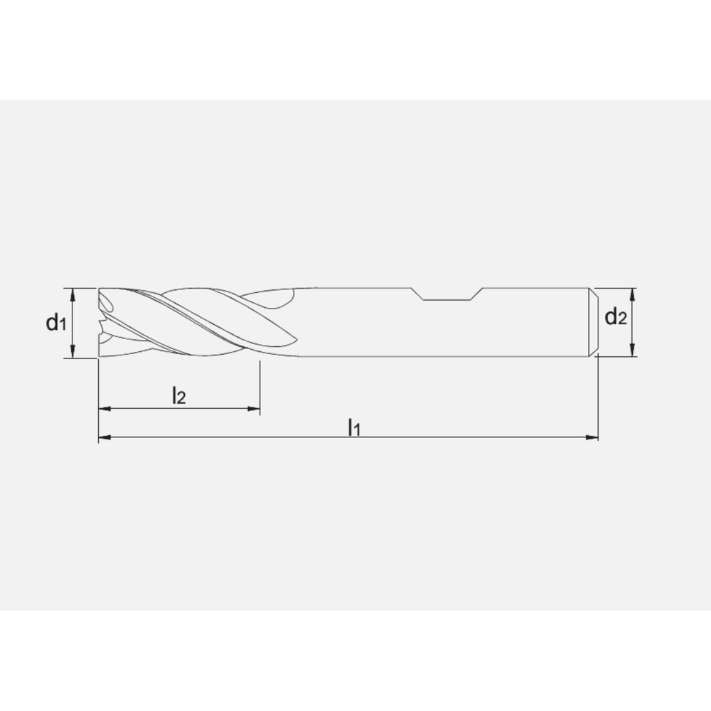 Phantom UNI volhardmetaal Schachtfrees, 4-snijder DIN 6527-B lang, AlTiN-X