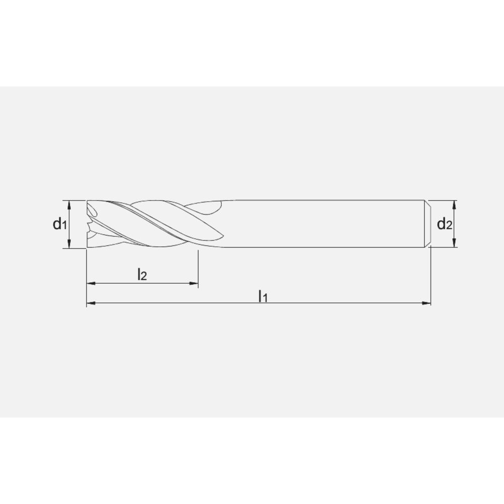 Phantom UNI volhardmetaal Schachtfrees, 4-snijder lang, AlTiN-X