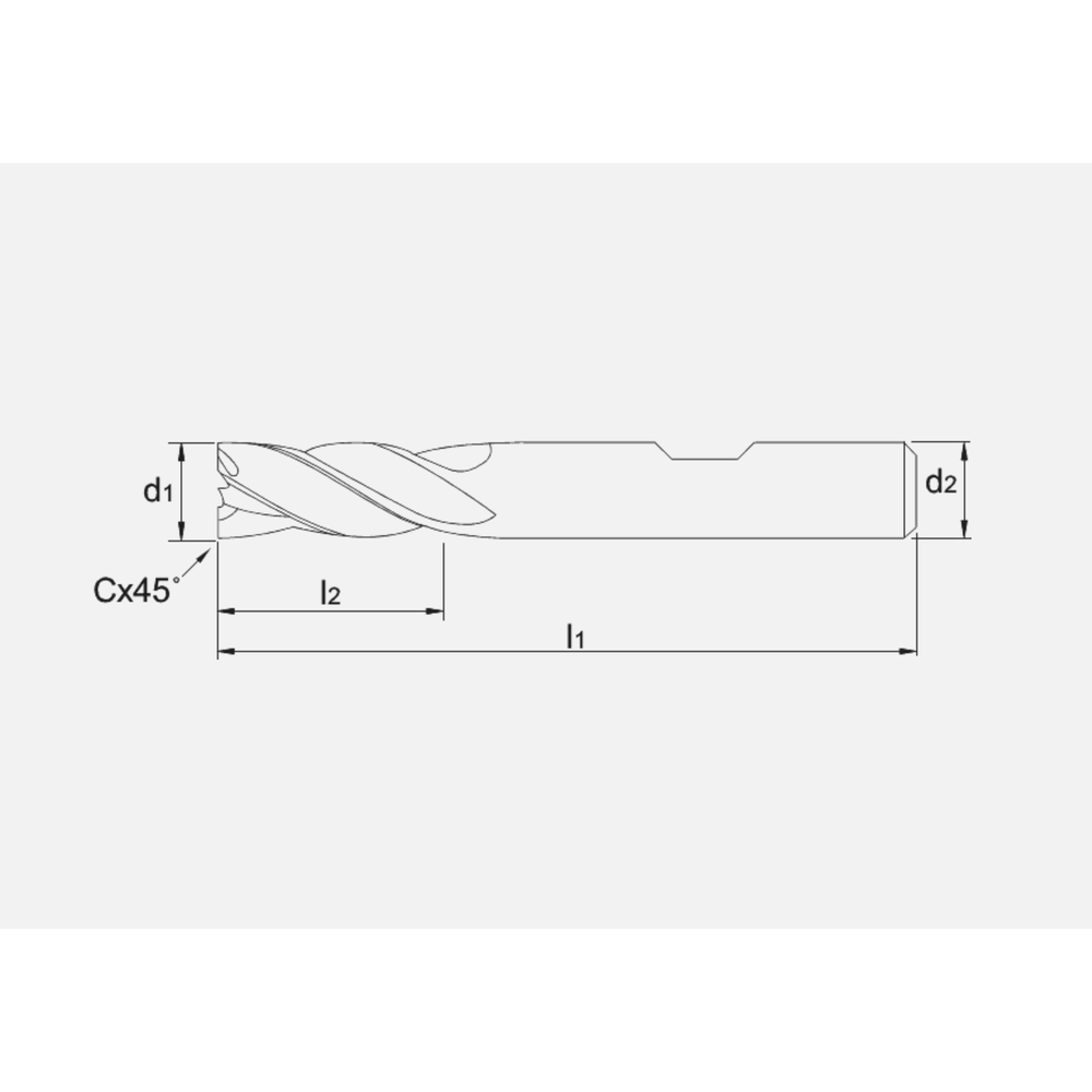 Phantom HP2 UNI volhardmetaal Vari-frees, 4-snijder 1,5xD AlCrN