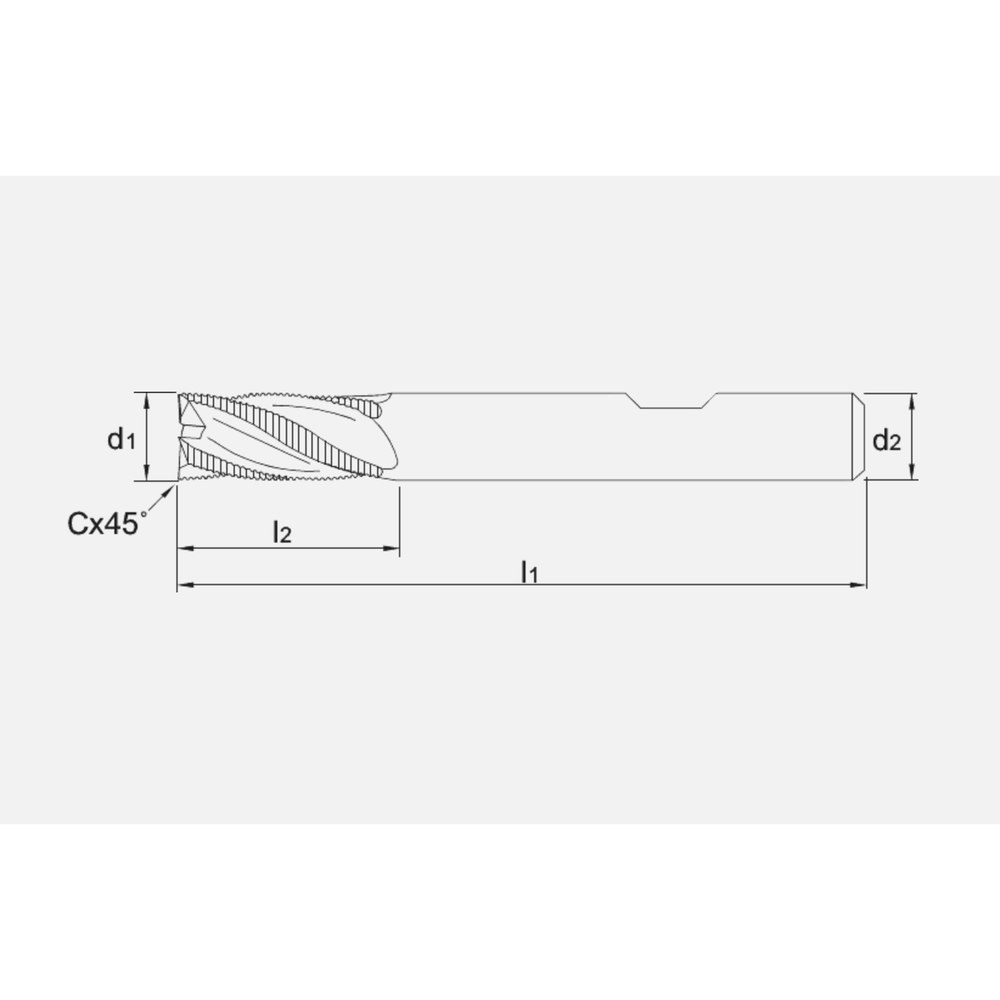 Phantom HSS-E 8% Ruwfrees kort, type HR, TiAlN