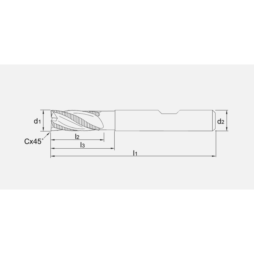 Phantom HSS-E PM Ruwfrees DIN 844-B kort, type HR, TiAlN