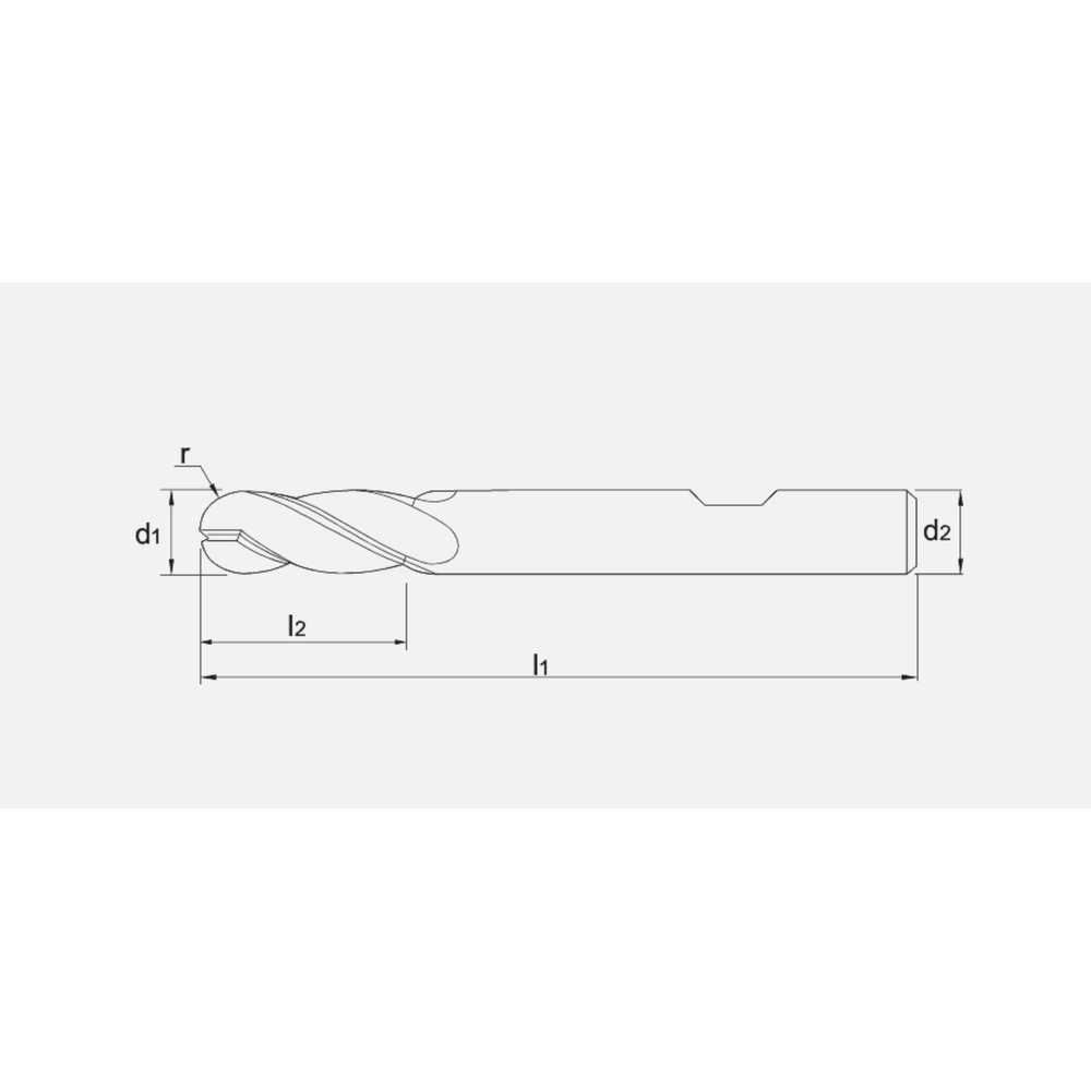 Phantom HSS-E 8% Radiusfrees, 4-snijder DIN 844-B kort, type N, TiAlN