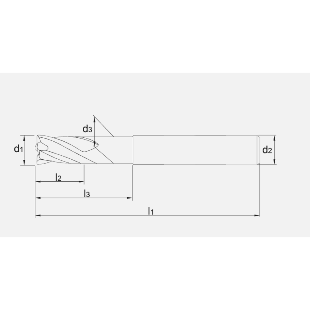 Phantom volhardmetaal Schachtfrees, 3-snijder lang, Aluminium