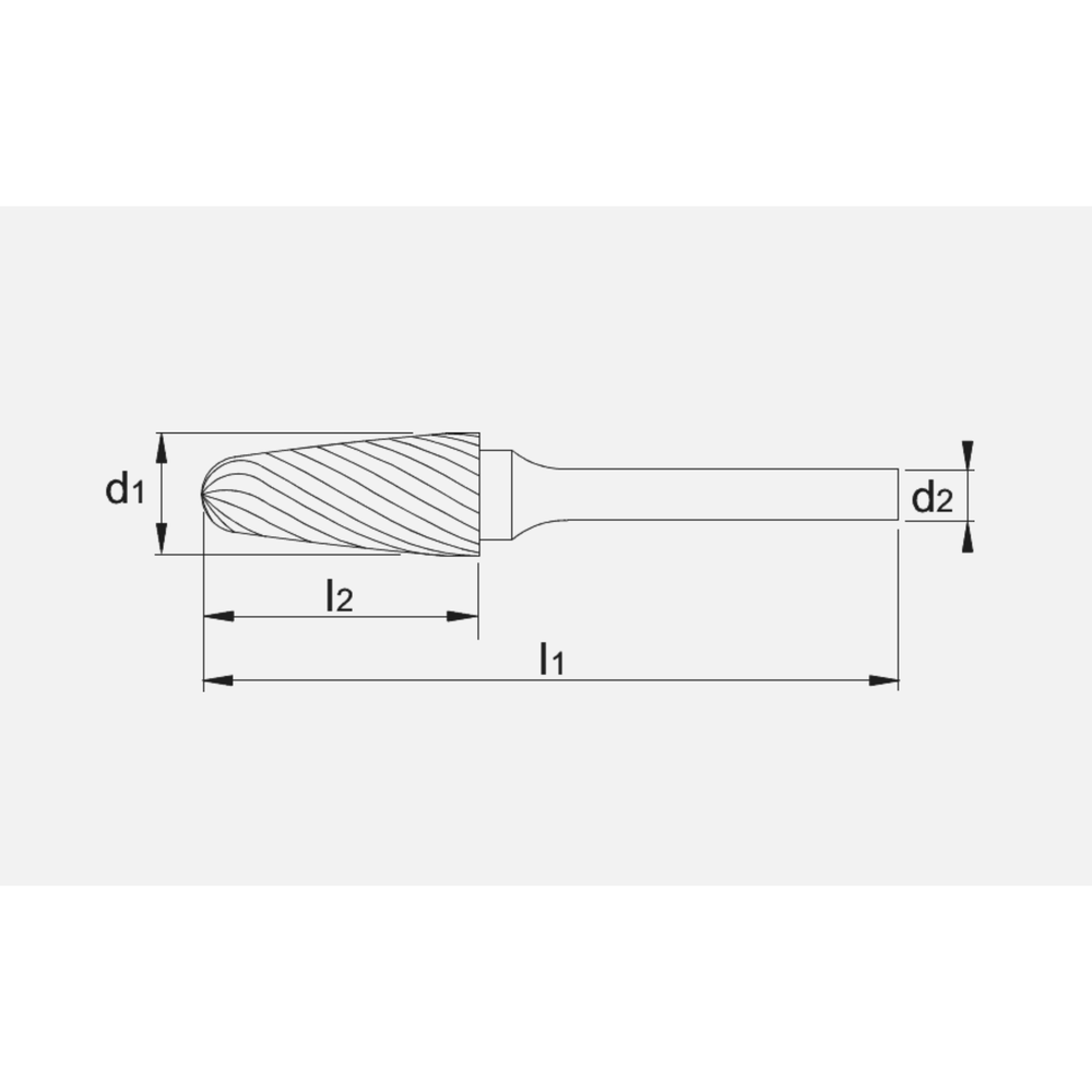 Phantom hardmetaal Stiftfrees model F, boomvorm met ronde kop, schacht 6 mm
