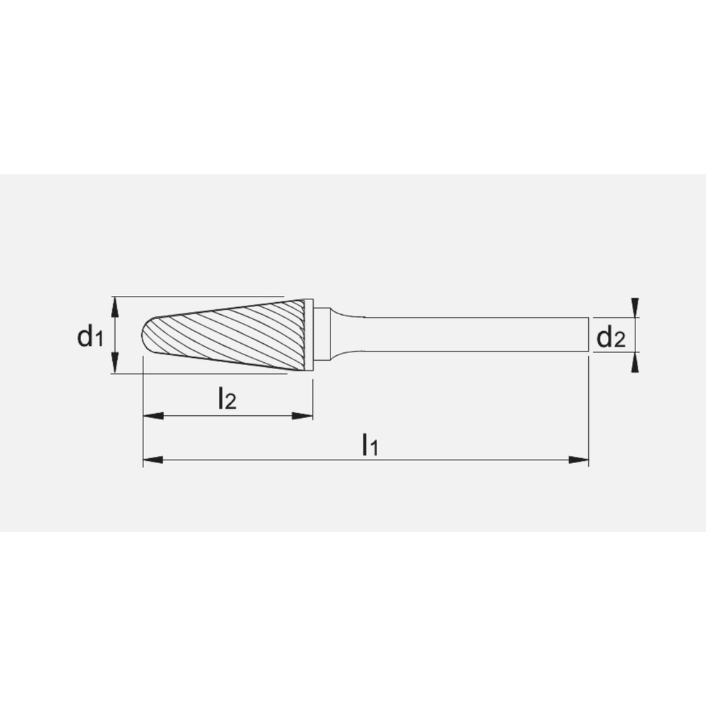 Phantom hardmetaal Stiftfrees model L, kegelvorm, met ronde kop, schacht 6 mm