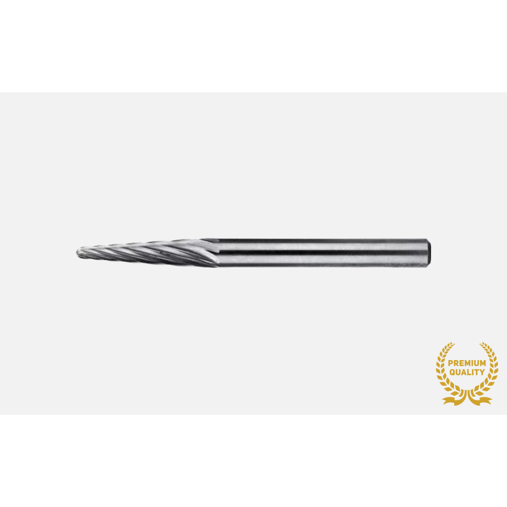 Phantom hardmetaal Stiftfrees model L, kegelvorm, met ronde kop, schacht 3 mm