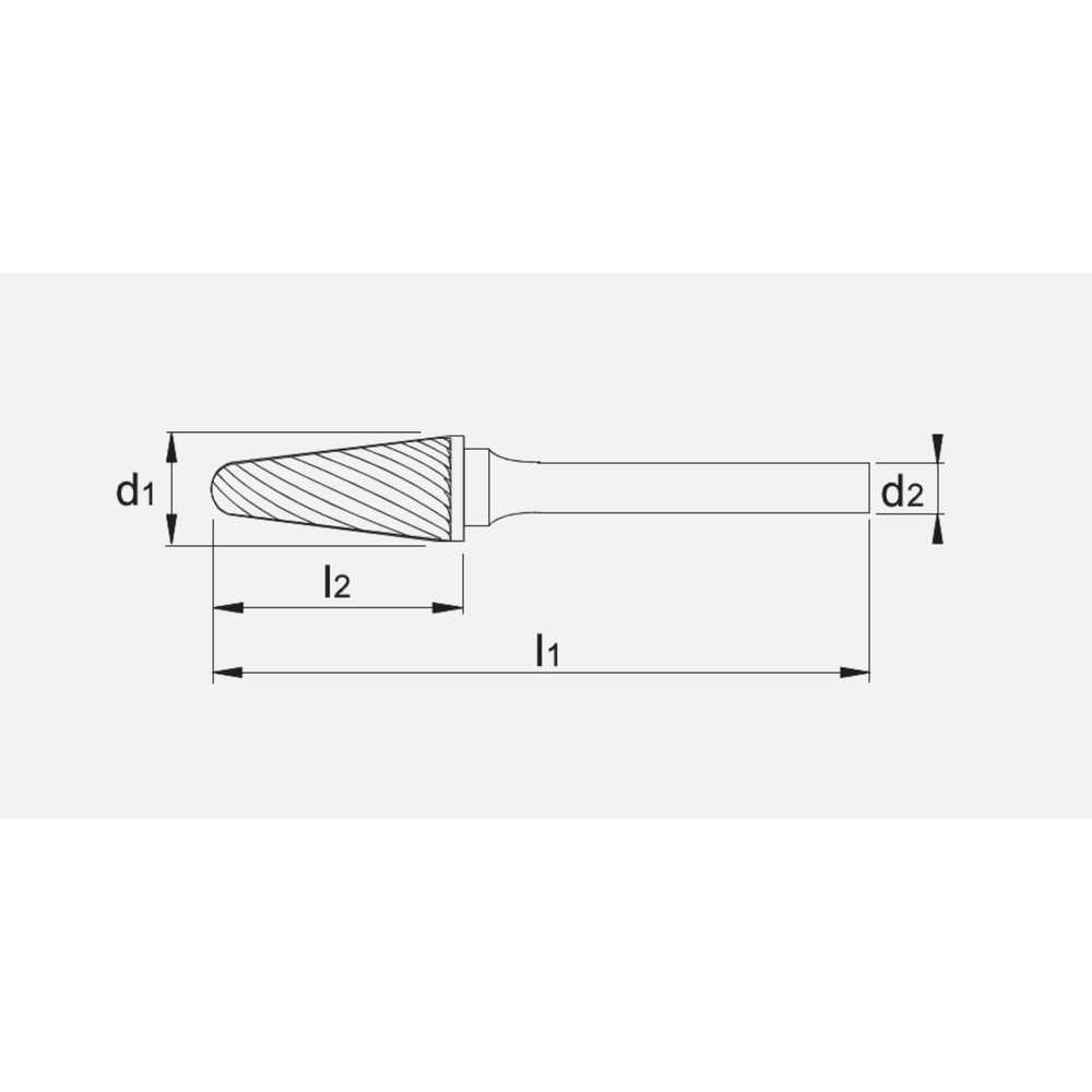 Phantom hardmetaal Stiftfrees model L, kegelvorm, met ronde kop, schacht 3 mm