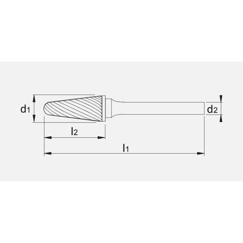 Phantom hardmetaal Stiftfrees model L‚ kegelvorm‚ met ronde kop‚ schacht 6 mm‚ lang 4-DIAMOND 12x28x6x178mm