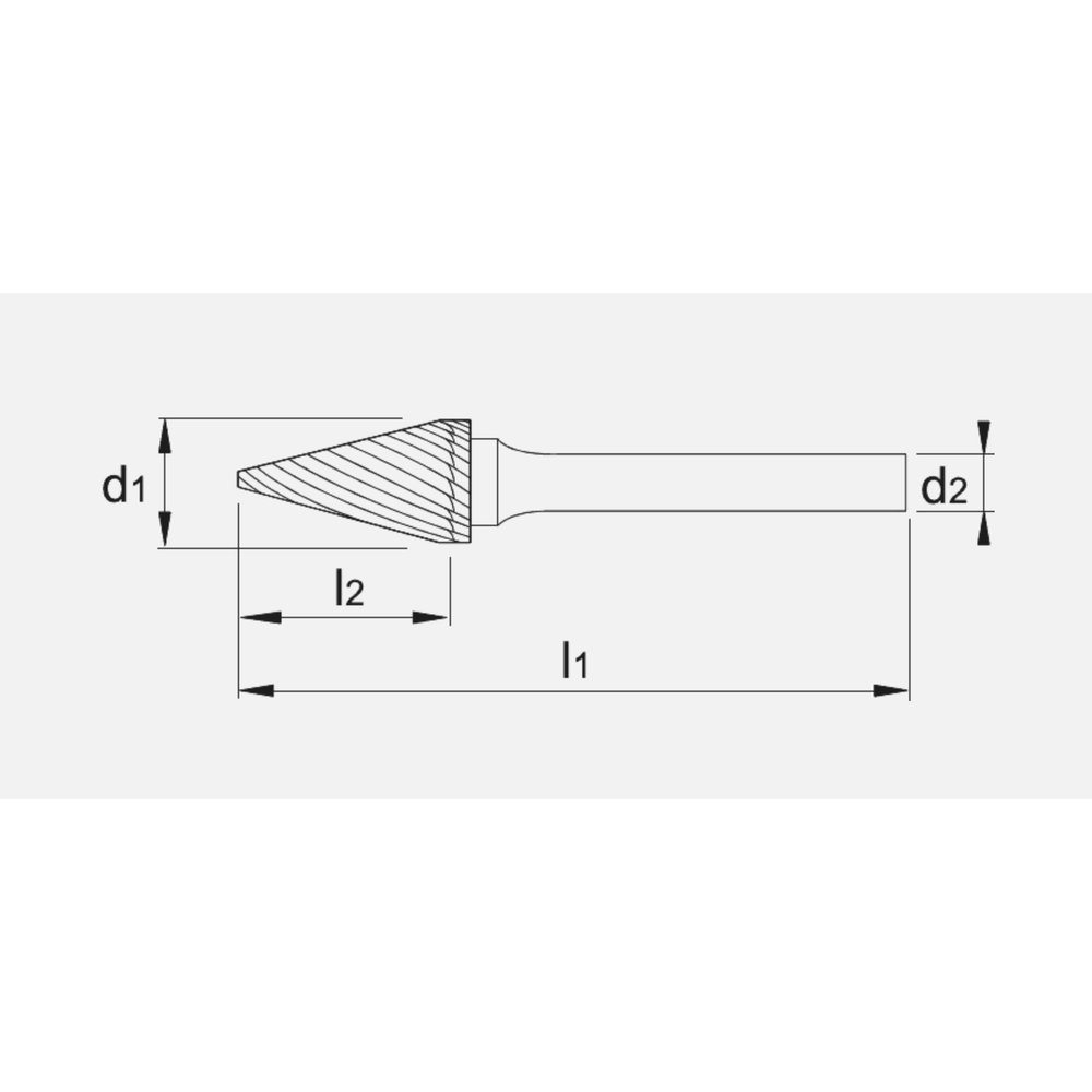 Phantom hardmetaal Stiftfrees model M, kegelvorm, spits, schacht 3 mm