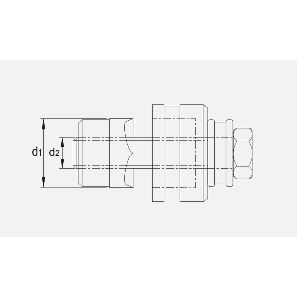 Phantom Gatenpons voor hand- en hydraulisch gebruik, incl. bout en lager