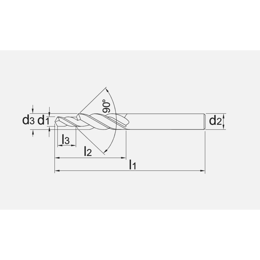 Phantom HSS-E Kerngat-spiraalboor voor tapgaten, 90°