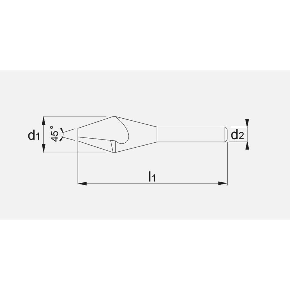 Phantom HSS-E Verzinkboor 45°, 1 snijkant
