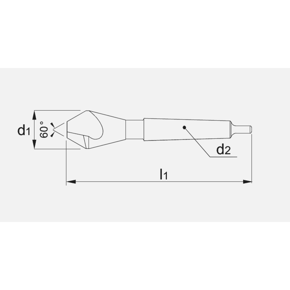 Phantom HSS-E Verzinkboor 60°, 1 snijkant, MK
