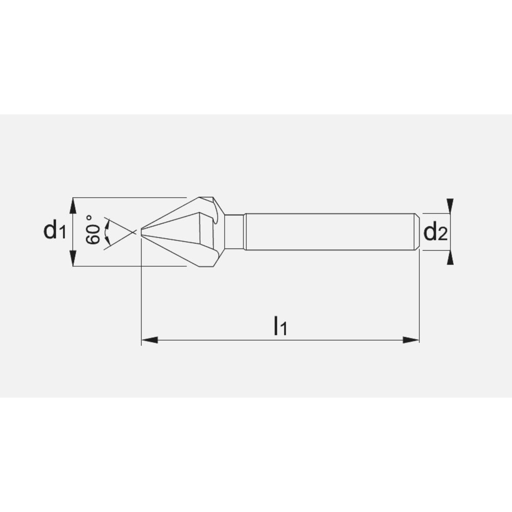 Phantom HP2 UNI HSS-E Vari Verzinkboor DIN 334-C 60°, 3 snijkanten