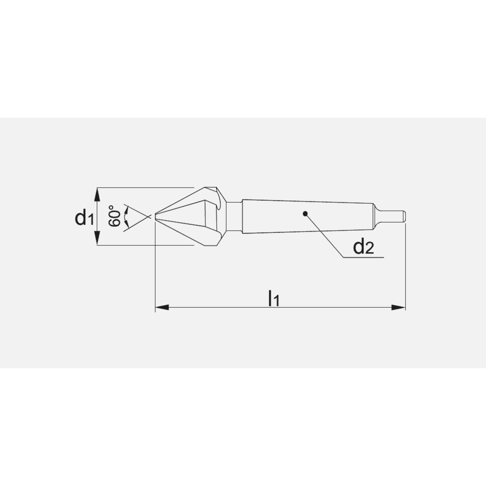 Phantom HSS-E Verzinkboor DIN 334-D 60°, 3 snijkanten, MK