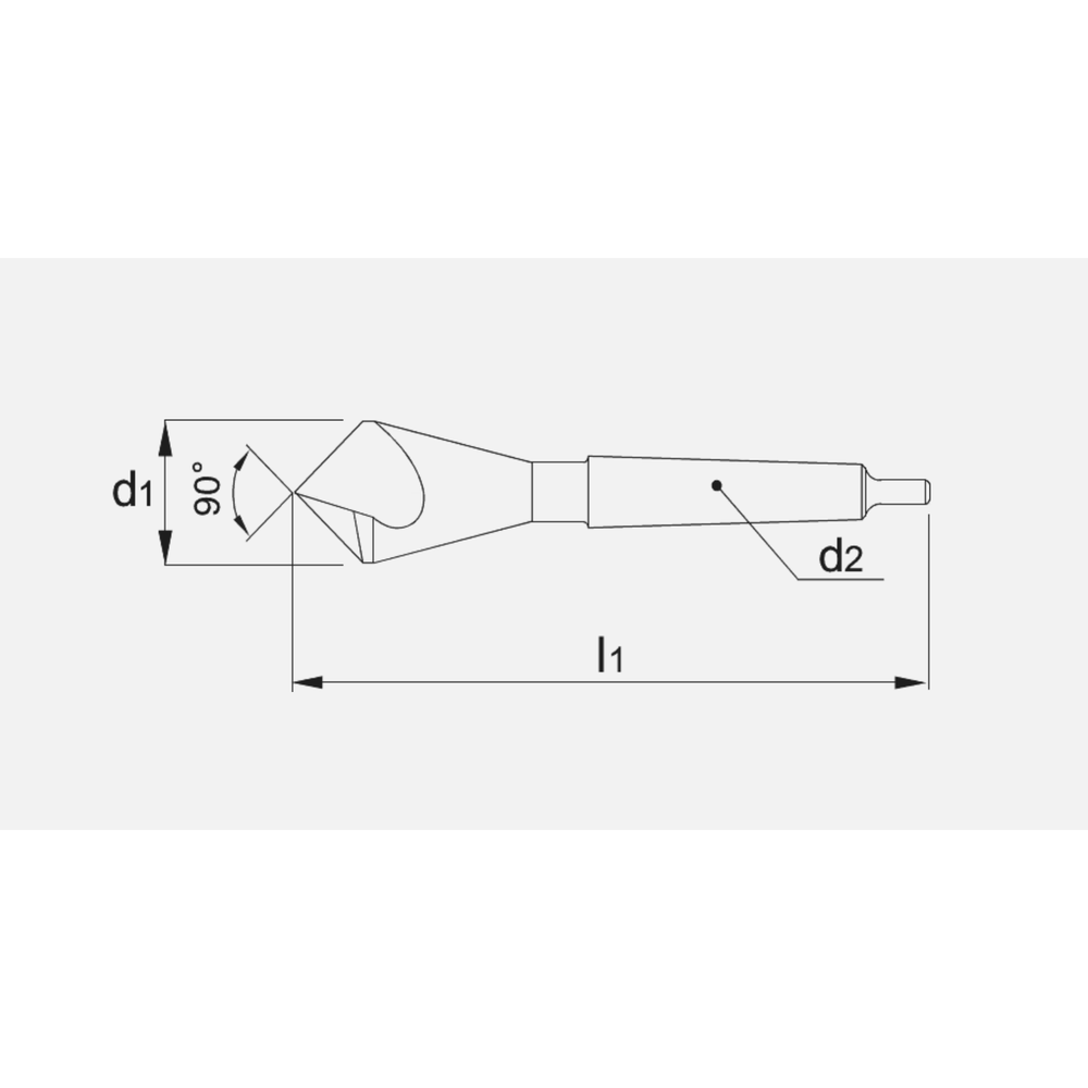 Phantom HSS-E Verzinkboor 90°, 1 snijkant, MK