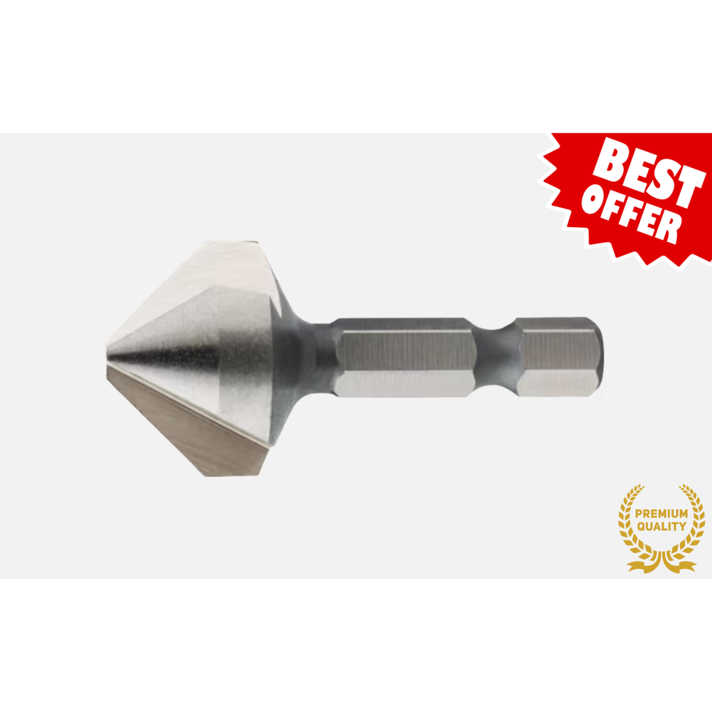 International Tools ECO HSS Verzinkboor DIN 3126-DIN ISO 1173 E6,3 90°, 3 snijkanten, 1/4″ (6,35 mm)-zeskant bitopname