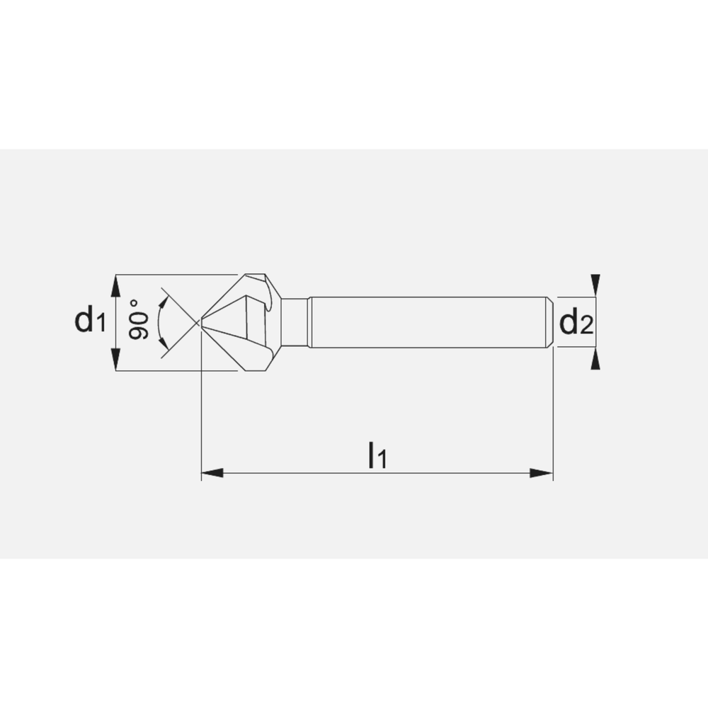 Phantom HP2 UNI HSS-E Vari Verzinkboor DIN 335-C 90°, 3 snijkanten, AlTiN-X