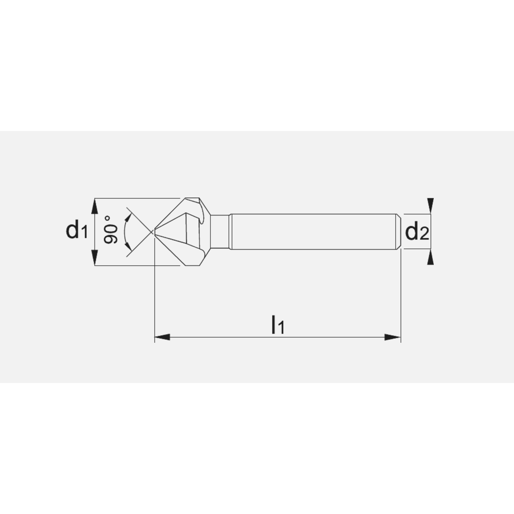 Phantom HSS-E 8% Verzinkboor DIN 335-C 90°, 3 snijkanten
