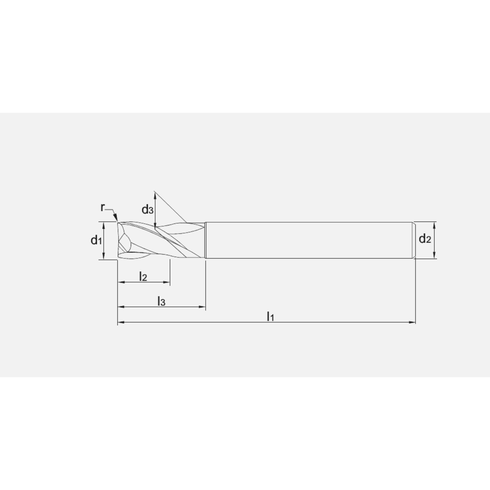 Phantom volhardmetaal HSC Torusfrees, 2-snijder TiAlSiN, HRC 45-70