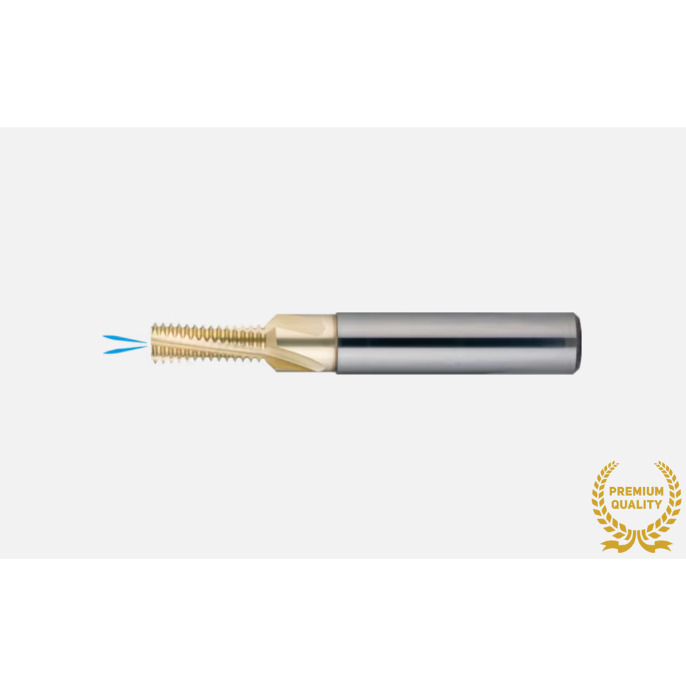 Phantom volhardmetaal Draadfrees 2xD met koelkanaal, met fase, ZrN-X