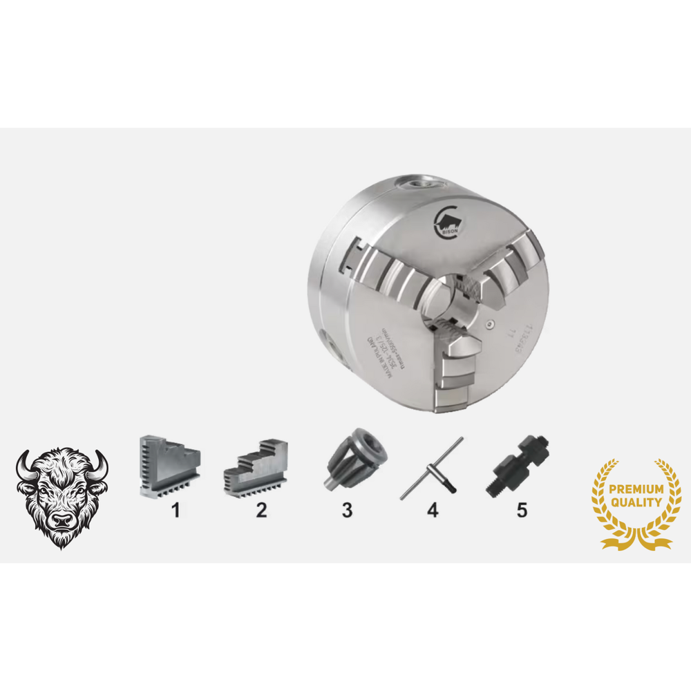 Bison ISO 702-3 (DIN 55027) Zelfcentrerende Drie-Klauwplaat, staal, type 3534