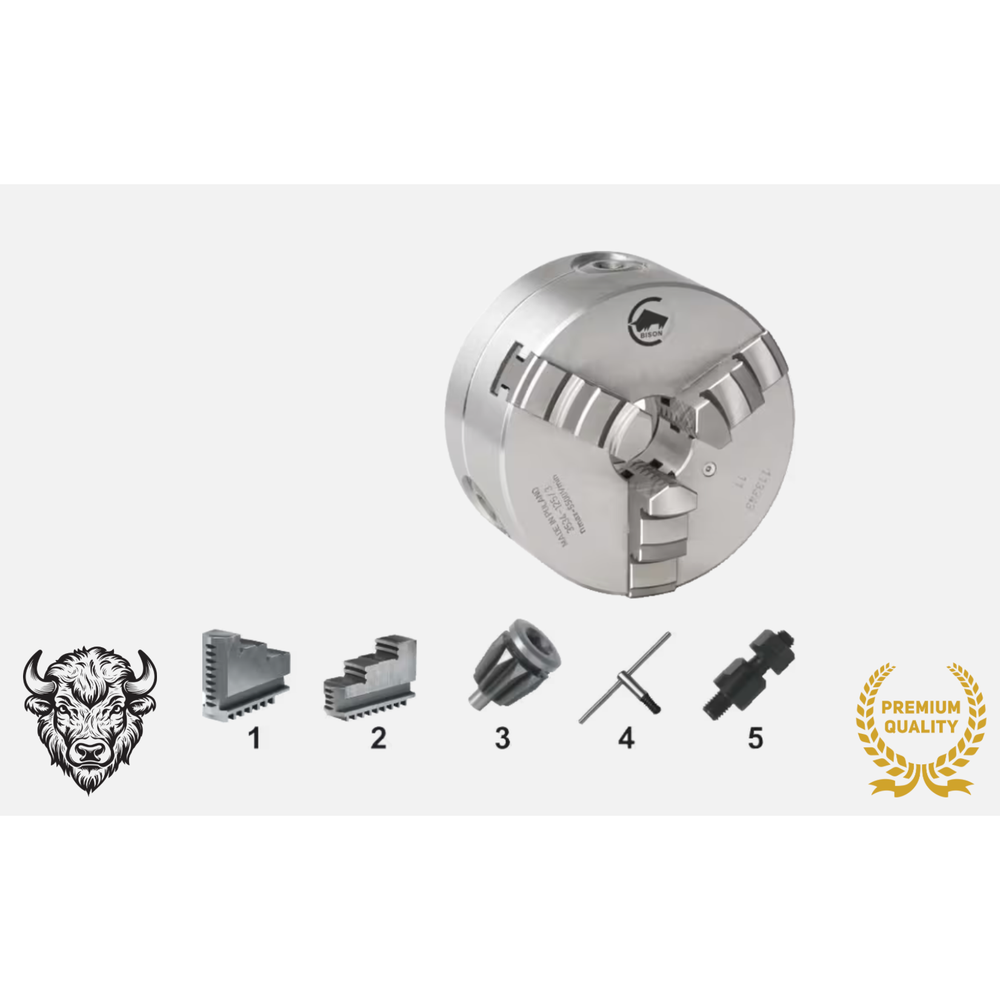 Bison ISO 702-2 (DIN 55029) Camlock, Zelfcentrerende Drie-Klauwplaat, staal, type 3544