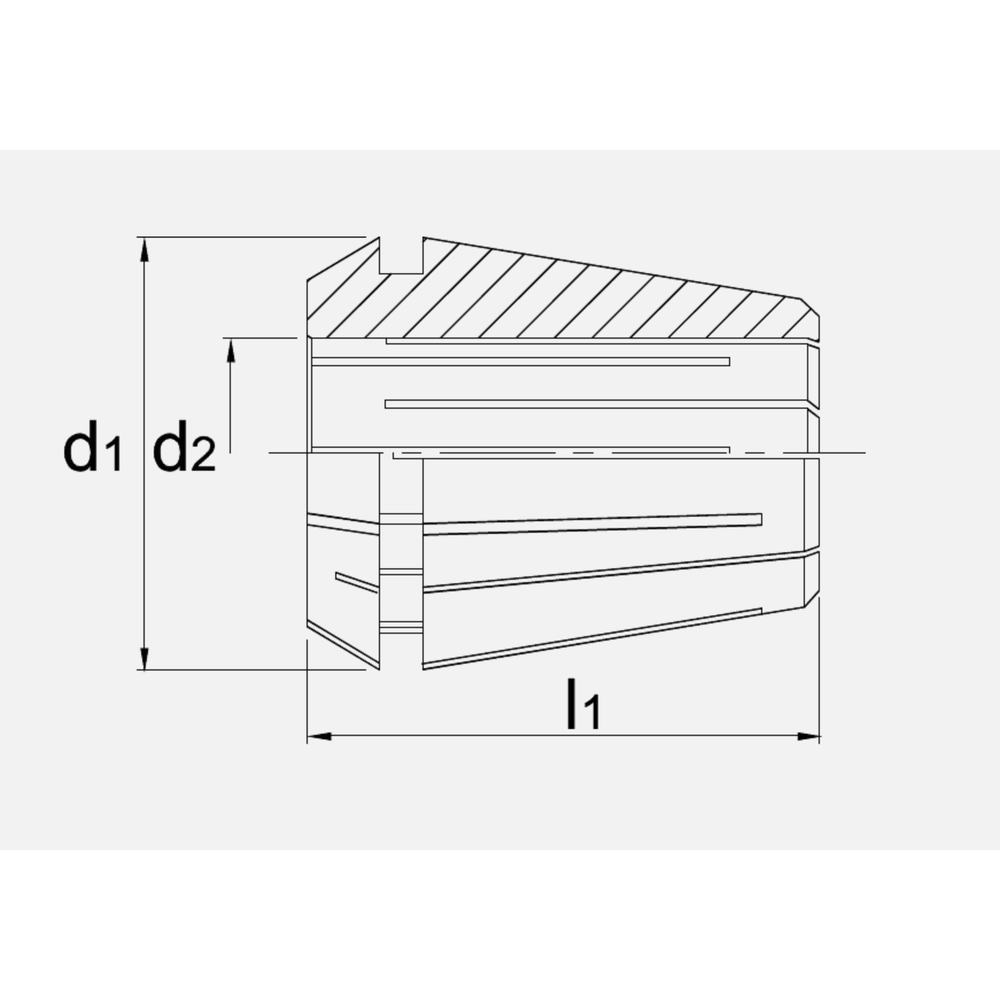 Phantom ISO 15488-B (DIN 6499-B) Spantang ER 11 4008E, standaard, 15 µm