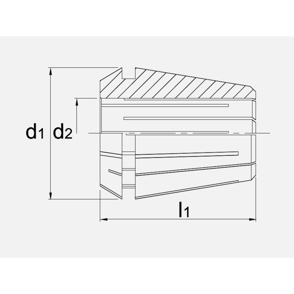 Phantom ISO 15488-B (DIN 6499-B) Spantang ER 25 430E, standaard, 15 µm