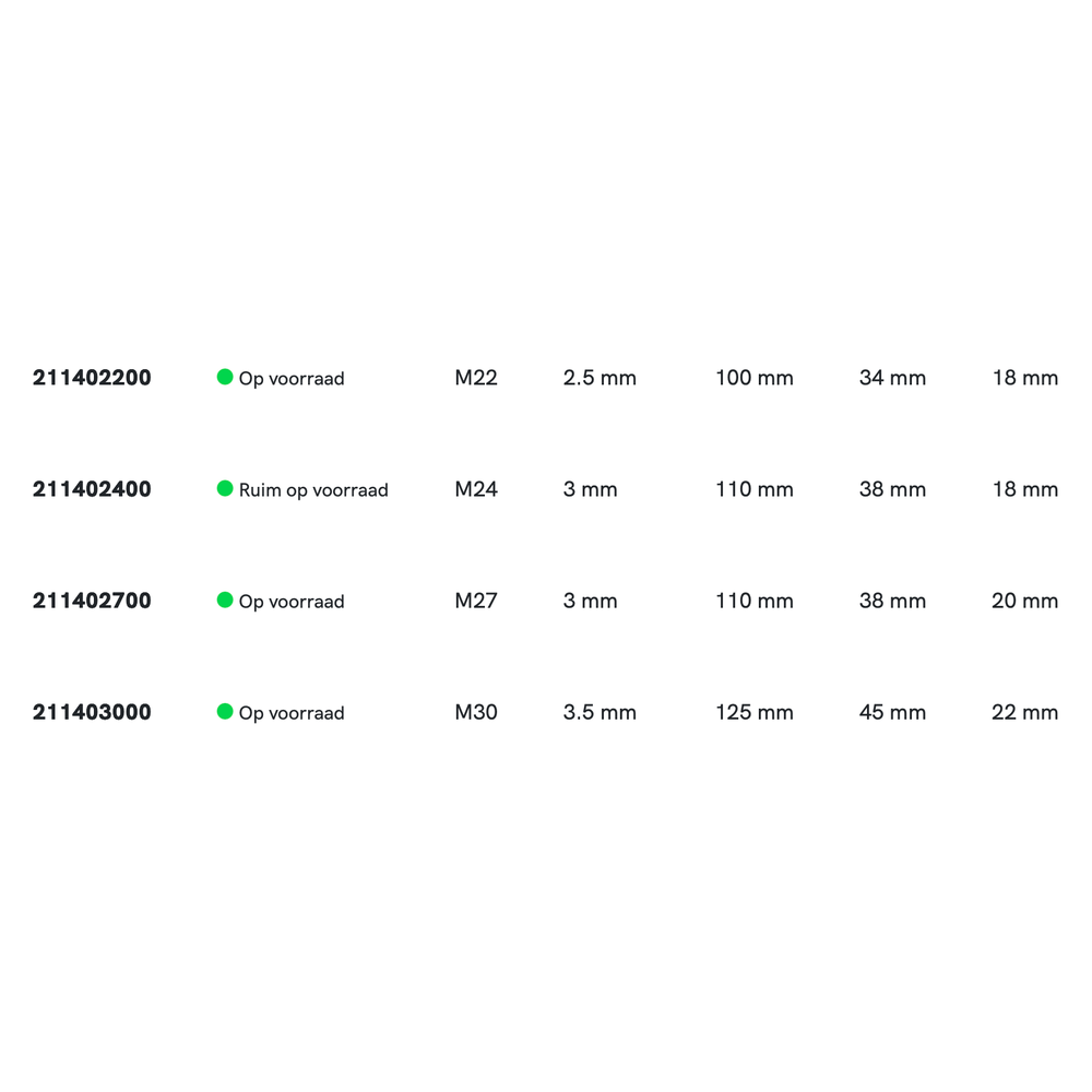 International Tools ECO HSS Handtappen DIN 352 set à 3 stuks Metrisch